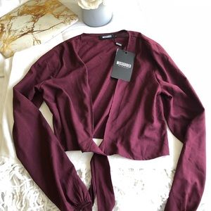 Plum tie top NWT